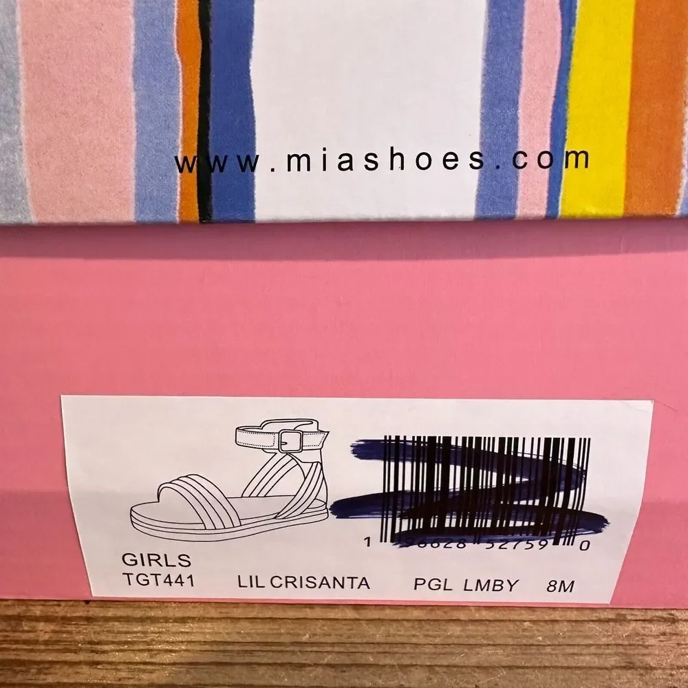 New Little Kids Mini Mia Lil Crisanta Metallic Leather Ankle Strap Sandals 8 C‎